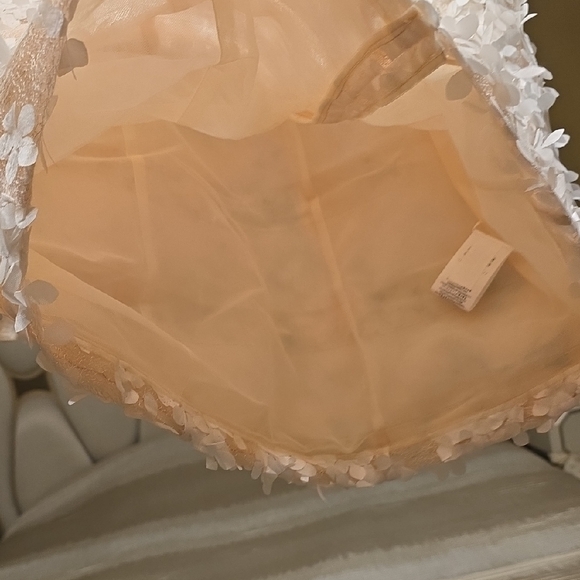 BCBGMaxAzria Ivory Lace Long Sleeve Dress 3D Flowers - Picture 9 of 16